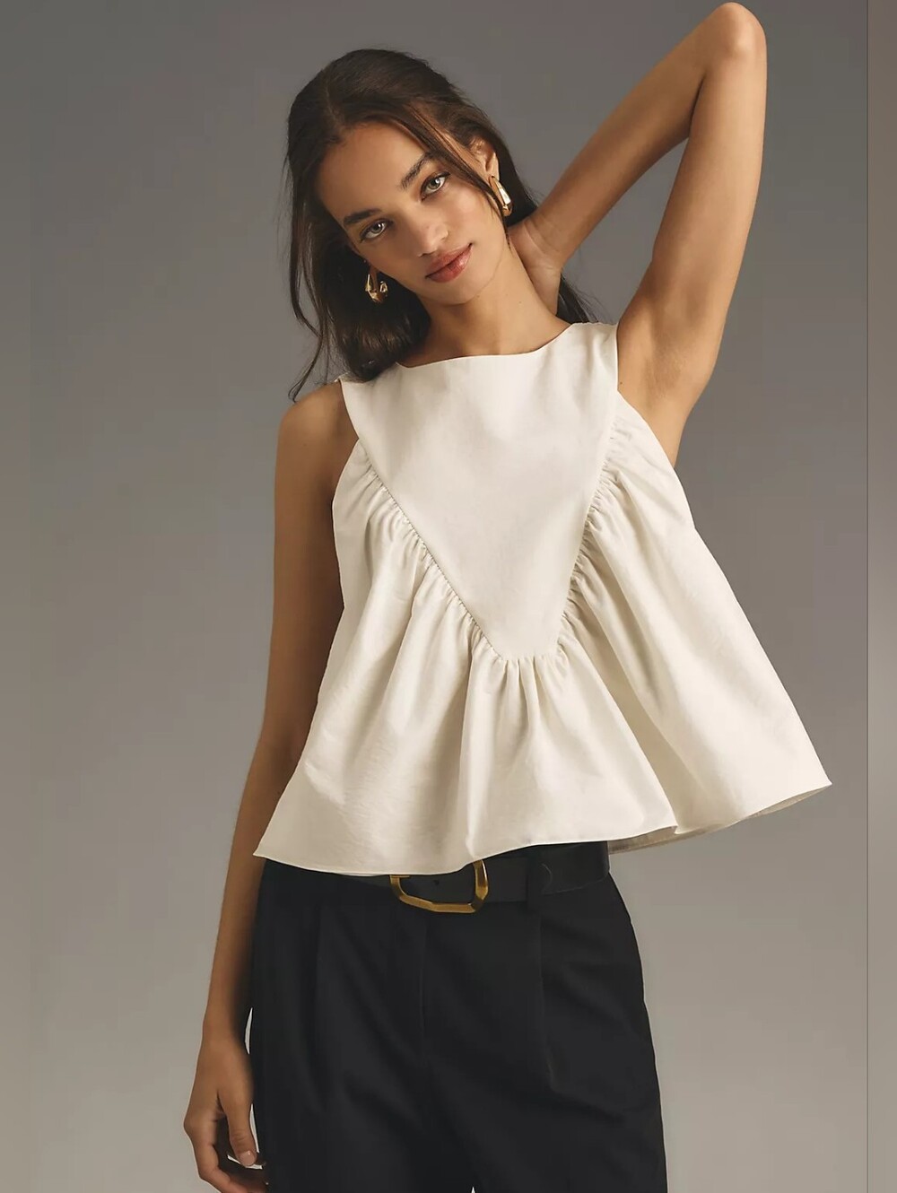 Anthropologie Mare Mare Shirred Swing Tank Size